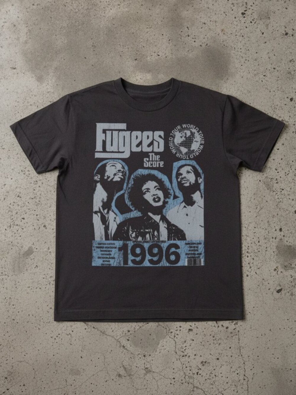 1996 Hip Hop Graphic Tee | World Tour Inspired T-Shirt | Retro Music Style